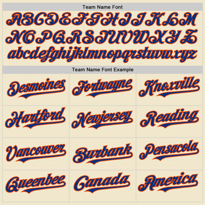 Custom Cream Royal-Orange Mesh Authentic Throwback Baseball Jersey - Sky-Custom