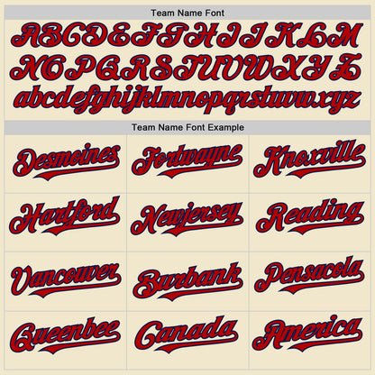 Custom Cream Red-Navy Mesh Authentic Throwback Baseball Jersey - Sky-Custom