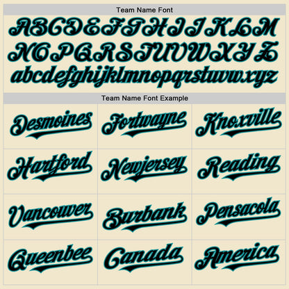 Custom Cream Black-Teal Mesh Authentic Throwback Baseball Jersey - Sky-Custom