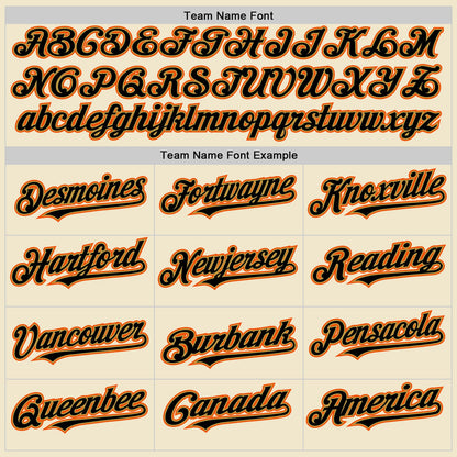 Custom Cream Orange Black-Old Gold Mesh Authentic Throwback Baseball Jersey - Sky-Custom