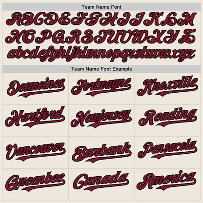 Custom Cream (Black Crimson Pinstripe) Crimson-Black Authentic Baseball Jersey - Sky-Custom