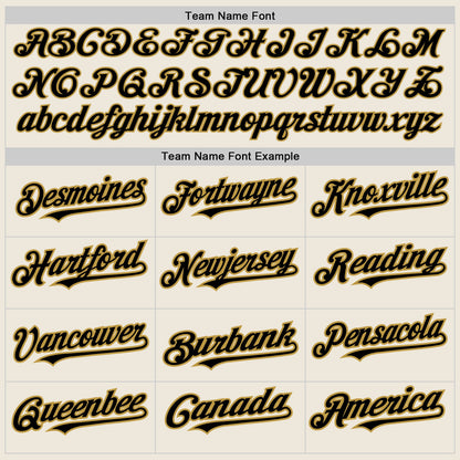 Custom Cream (Black Old Gold Pinstripe) Black-Old Gold Authentic Baseball Jersey - Sky-Custom