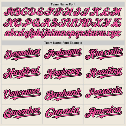 Custom Cream (Black Pink Pinstripe) Pink-Black Authentic Baseball Jersey - Sky-Custom