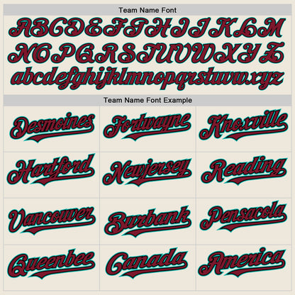 Custom Cream (Black Aqua Pinstripe) Crimson Black-Aqua Authentic Baseball Jersey - Sky-Custom