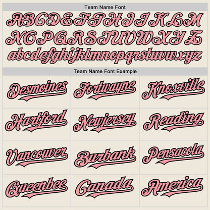 Custom Cream (Black Medium Pink Pinstripe) Medium Pink-Black Authentic Baseball Jersey - Sky-Custom
