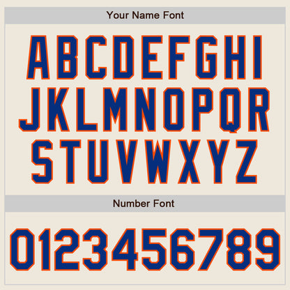Custom Cream (Royal Orange Pinstripe) Royal-Orange Authentic Baseball Jersey - Sky-Custom