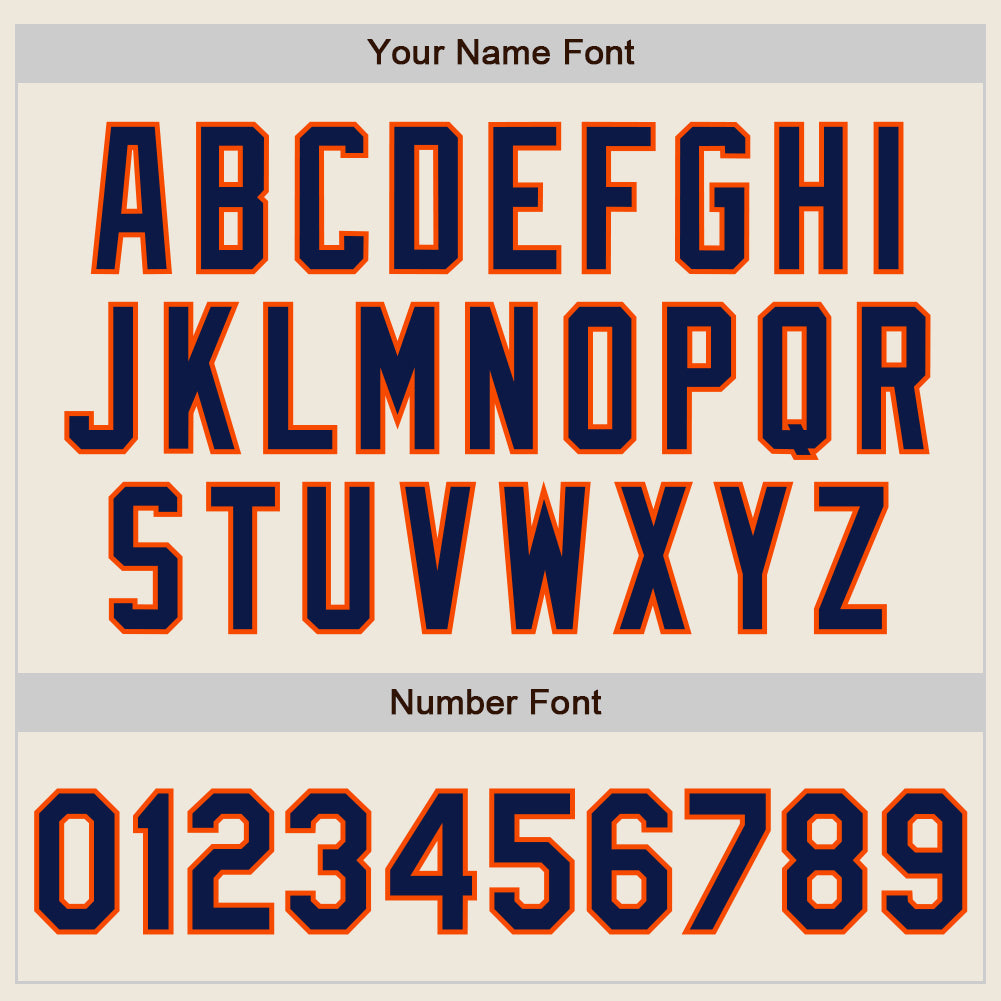 Custom Cream (Navy Orange Pinstripe) Navy-Orange Authentic Baseball Jersey - Sky-Custom