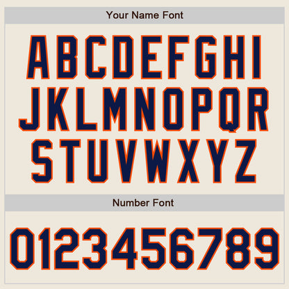 Custom Cream (Navy Orange Pinstripe) Navy-Orange Authentic Baseball Jersey - Sky-Custom