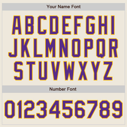 Custom Cream (Purple Gold Pinstripe) Purple-Gold Authentic Baseball Jersey - Sky-Custom