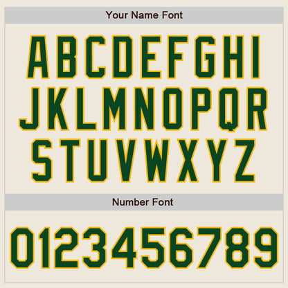 Custom Cream (Green Gold Pinstripe) Green-Gold Authentic Baseball Jersey - Sky-Custom