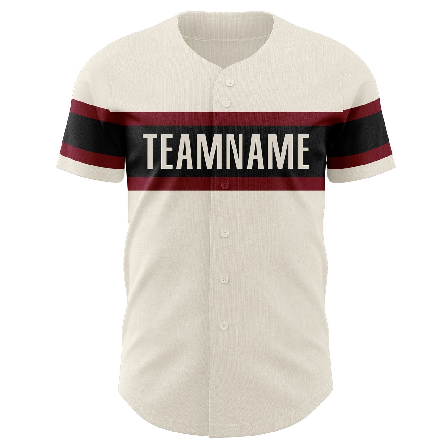 Custom Cream Crimson-Black Authentic Baseball Jersey - Sky-Custom
