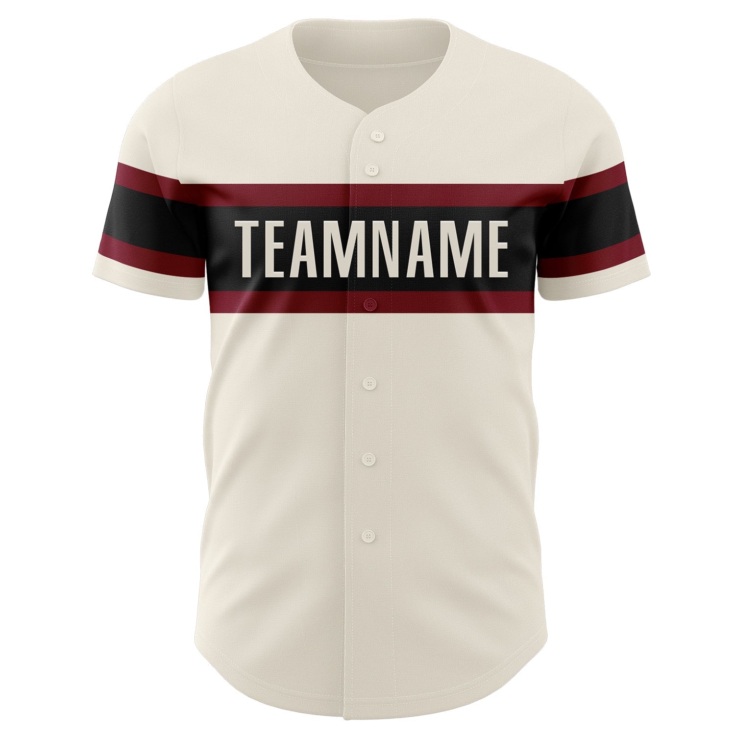 Custom Cream Crimson-Black Authentic Baseball Jersey - Sky-Custom