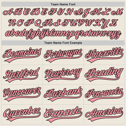 Custom Cream Medium Pink-Black Authentic Baseball Jersey - Sky-Custom
