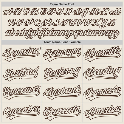 Custom Cream Brown Authentic Baseball Jersey - Sky-Custom