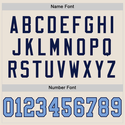 Custom Cream Light Blue-Navy Mesh Authentic Throwback Football Jersey - Sky-Custom