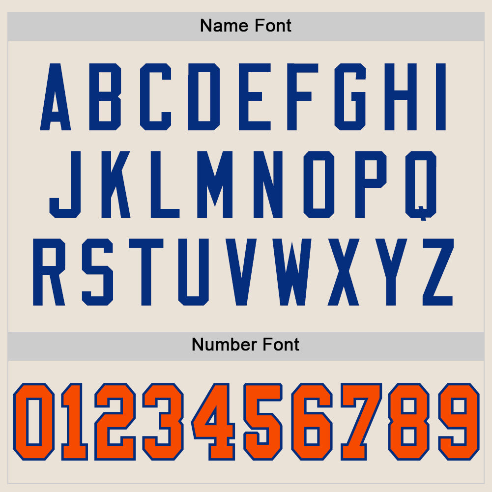 Custom Cream Orange-Royal Mesh Authentic Throwback Football Jersey - Sky-Custom