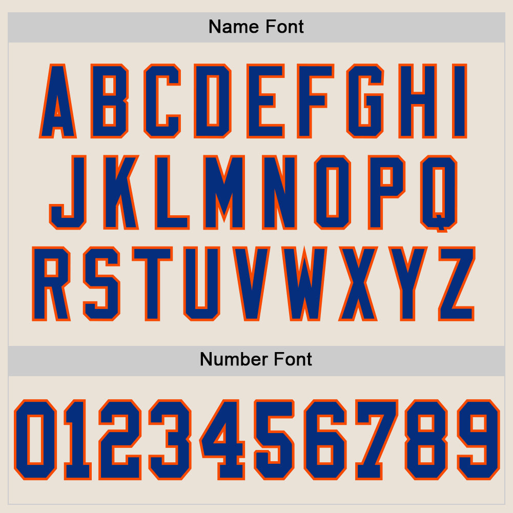 Custom Cream Royal-Orange Mesh Authentic Throwback Football Jersey - Sky-Custom