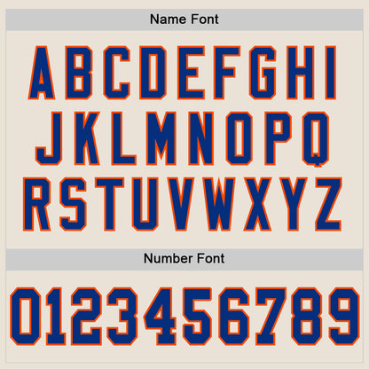 Custom Cream Royal-Orange Mesh Authentic Throwback Football Jersey - Sky-Custom