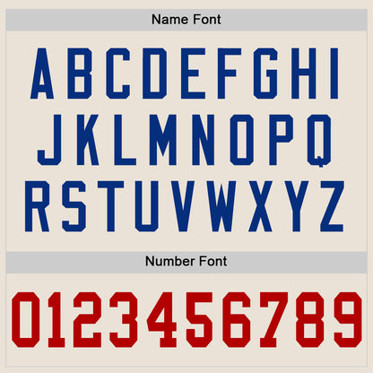 Custom Cream Red-Royal Mesh Authentic Throwback Football Jersey - Sky-Custom