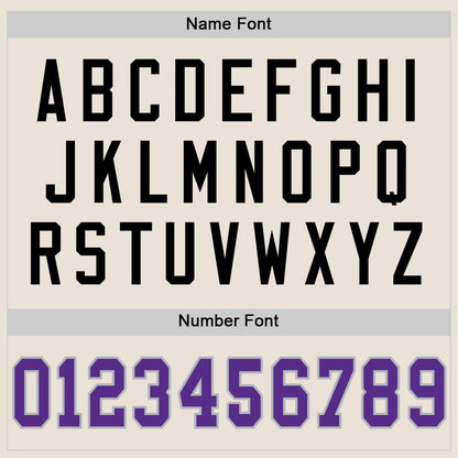 Custom Cream Purple-Gray Mesh Authentic Throwback Football Jersey - Sky-Custom