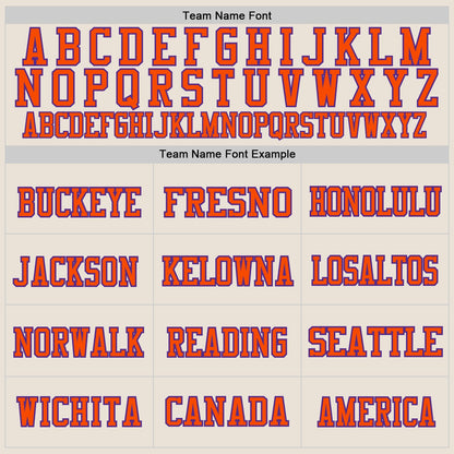 Custom Cream Purple-Orange Mesh Authentic Throwback Football Jersey - Sky-Custom