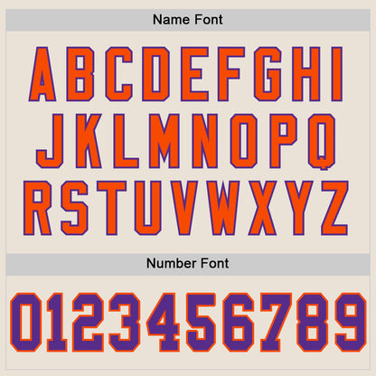 Custom Cream Purple-Orange Mesh Authentic Throwback Football Jersey - Sky-Custom