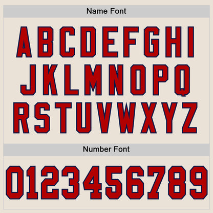 Custom Cream Red-Navy Mesh Authentic Throwback Football Jersey - Sky-Custom