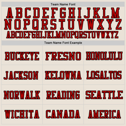 Custom Cream Red-Black Mesh Authentic Throwback Football Jersey - Sky-Custom