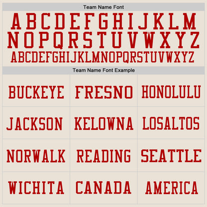 Custom Cream Red-White Mesh Authentic Throwback Football Jersey - Sky-Custom