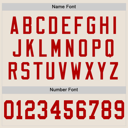 Custom Cream Red-White Mesh Authentic Throwback Football Jersey - Sky-Custom