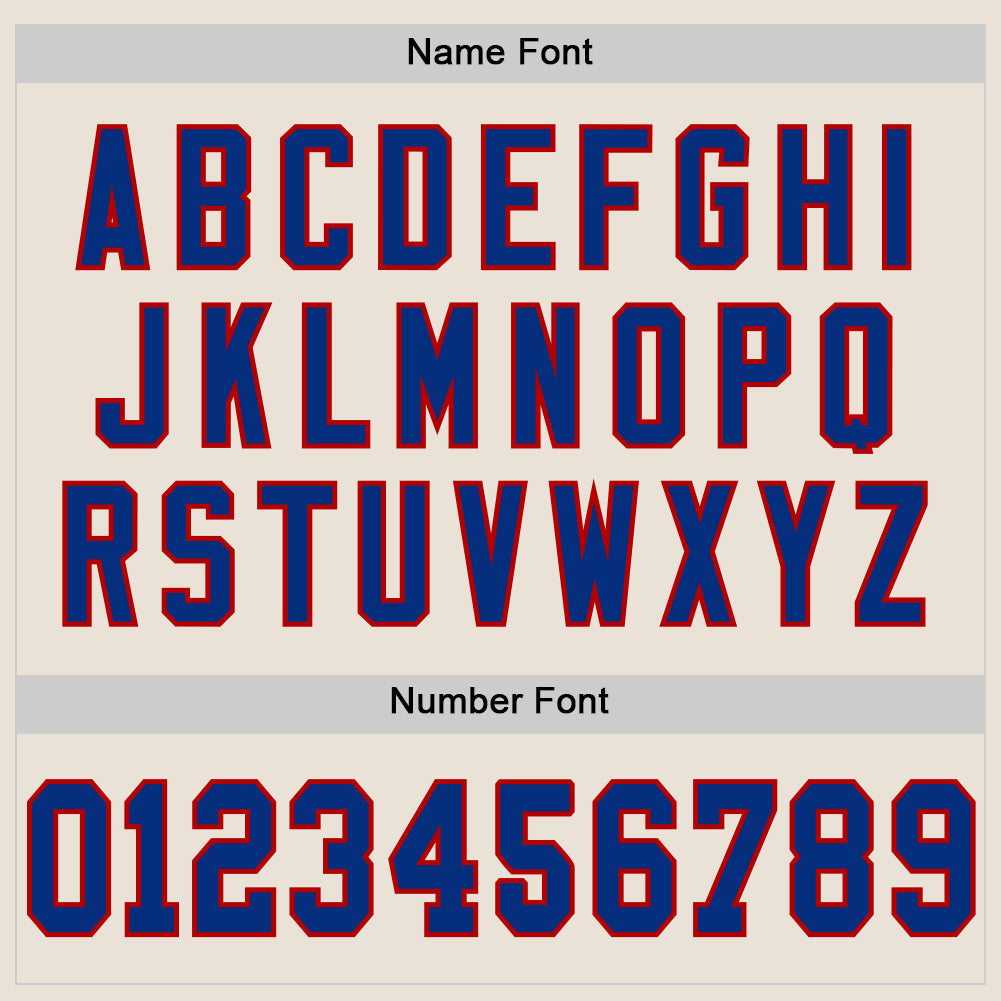 Custom Cream Royal Red-White Mesh Authentic Throwback Football Jersey - Sky-Custom