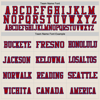 Custom Cream Red Royal-White Mesh Authentic Throwback Football Jersey - Sky-Custom