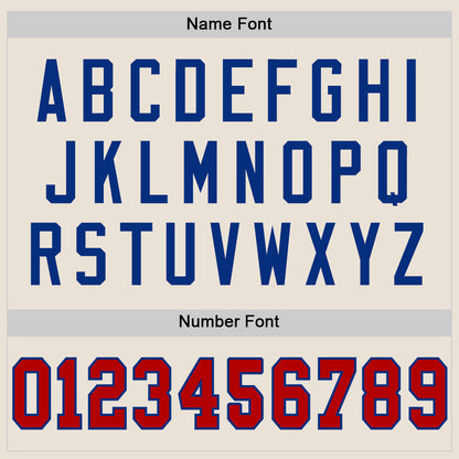 Custom Cream Red Royal-White Mesh Authentic Throwback Football Jersey - Sky-Custom