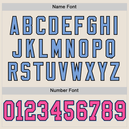 Custom Cream Pink Black-Light Blue Mesh Authentic Throwback Football Jersey - Sky-Custom