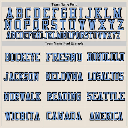 Custom Cream Light Blue Black-White Mesh Authentic Throwback Football Jersey - Sky-Custom