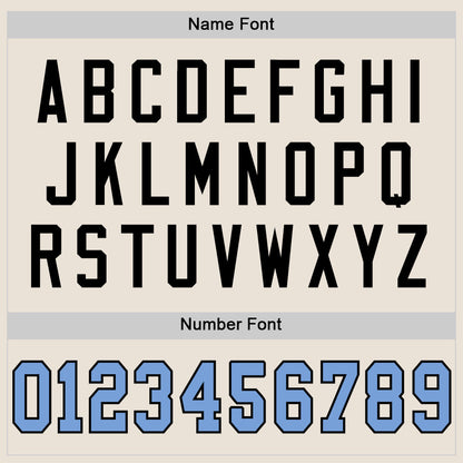 Custom Cream Light Blue Black-White Mesh Authentic Throwback Football Jersey - Sky-Custom