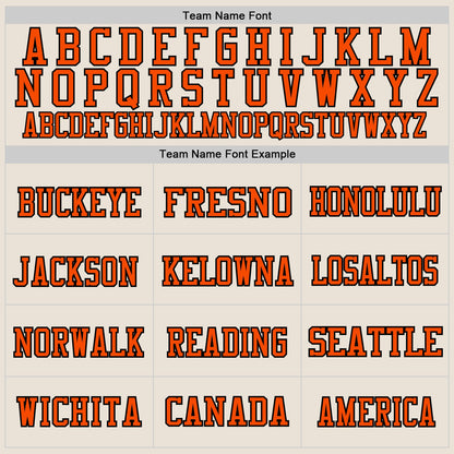 Custom Cream Orange-Black Mesh Authentic Throwback Football Jersey - Sky-Custom