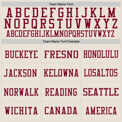 Custom Cream Maroon-White Mesh Authentic Throwback Football Jersey - Sky-Custom