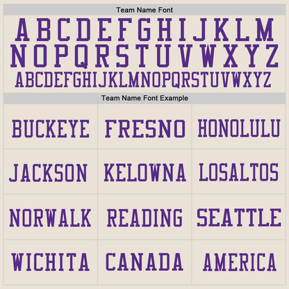 Custom Cream Purple-White Mesh Authentic Throwback Football Jersey - Sky-Custom