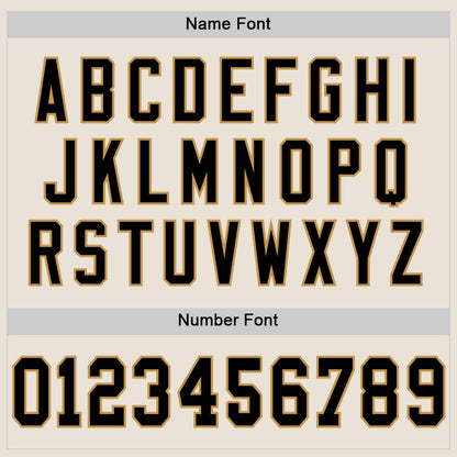 Custom Cream Black-Old Gold Mesh Authentic Throwback Football Jersey - Sky-Custom