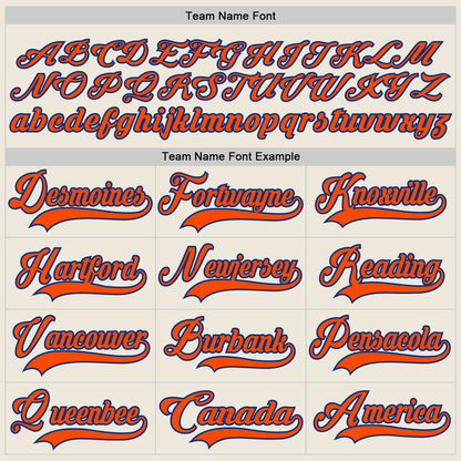 Custom Cream Orange-Royal Hockey Lace Neck Jersey - Sky-Custom