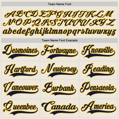 Custom Cream Navy-Gold Hockey Lace Neck Jersey - Sky-Custom