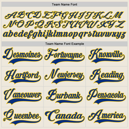 Custom Cream Royal-Yellow Hockey Lace Neck Jersey - Sky-Custom