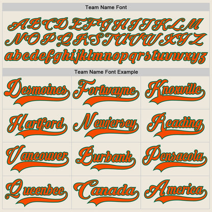 Custom Cream Orange-Kelly Green Hockey Lace Neck Jersey - Sky-Custom