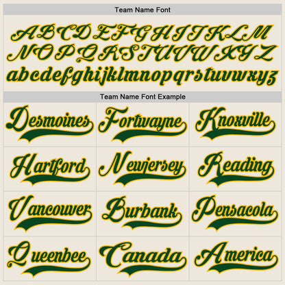 Custom Cream Green-Gold Hockey Lace Neck Jersey - Sky-Custom