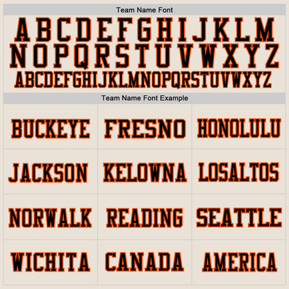 Custom Cream Black-Orange Mesh Authentic Throwback Football Jersey - Sky-Custom