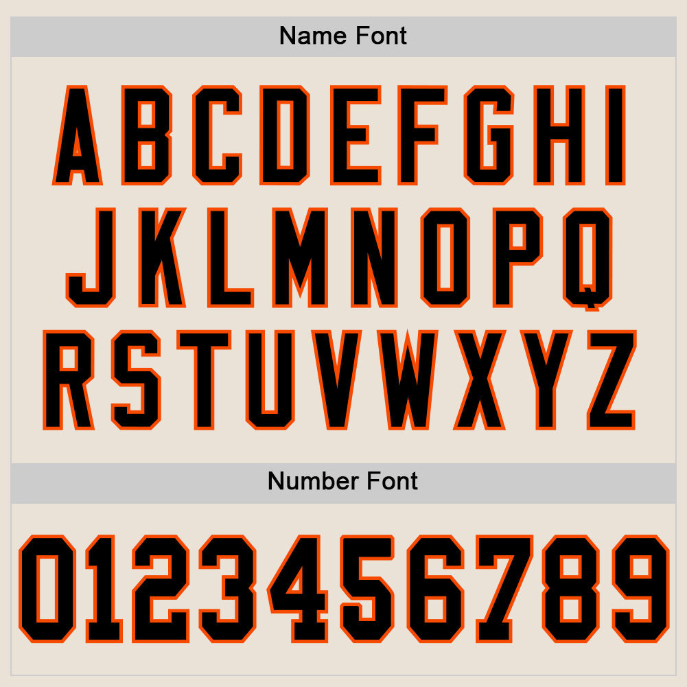 Custom Cream Black-Orange Mesh Authentic Throwback Football Jersey - Sky-Custom