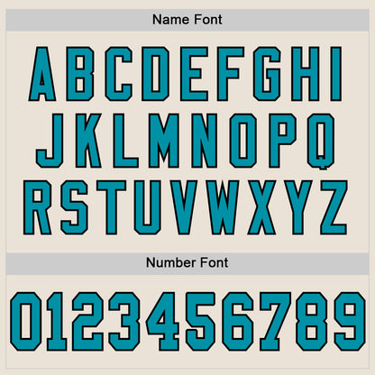 Custom Cream Teal-Black Mesh Authentic Throwback Football Jersey - Sky-Custom