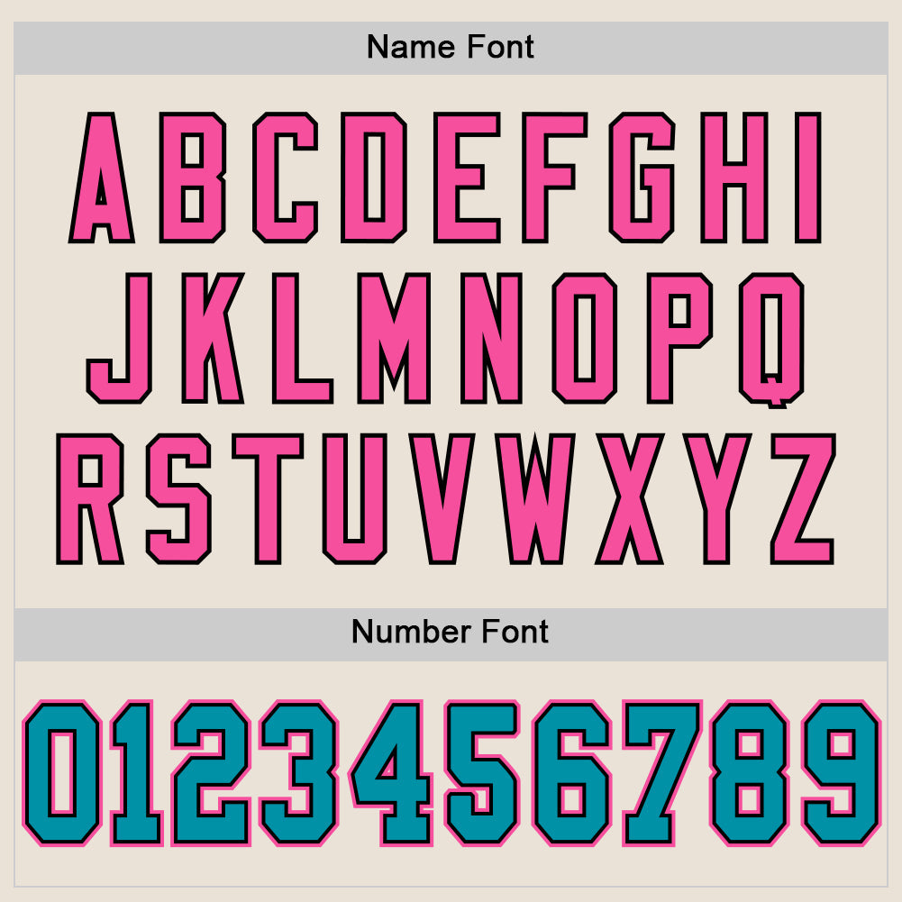 Custom Cream Teal Black-Pink Mesh Authentic Throwback Football Jersey - Sky-Custom