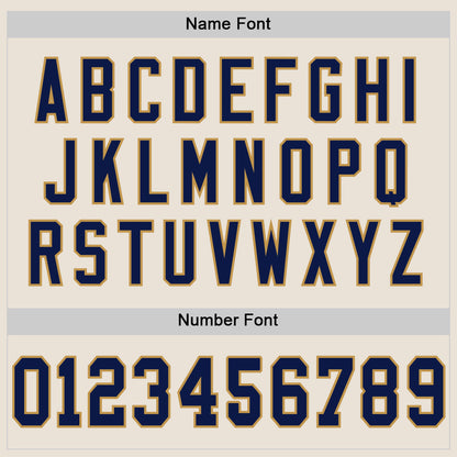 Custom Cream Navy-Old Gold Mesh Authentic Throwback Football Jersey - Sky-Custom